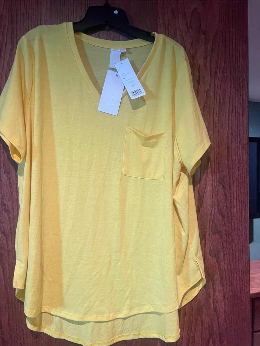 Bright Yellow V-Neck Pocket Tee